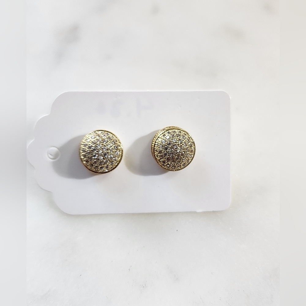 Elegant Gold Plated  and Silver Stud Earrings